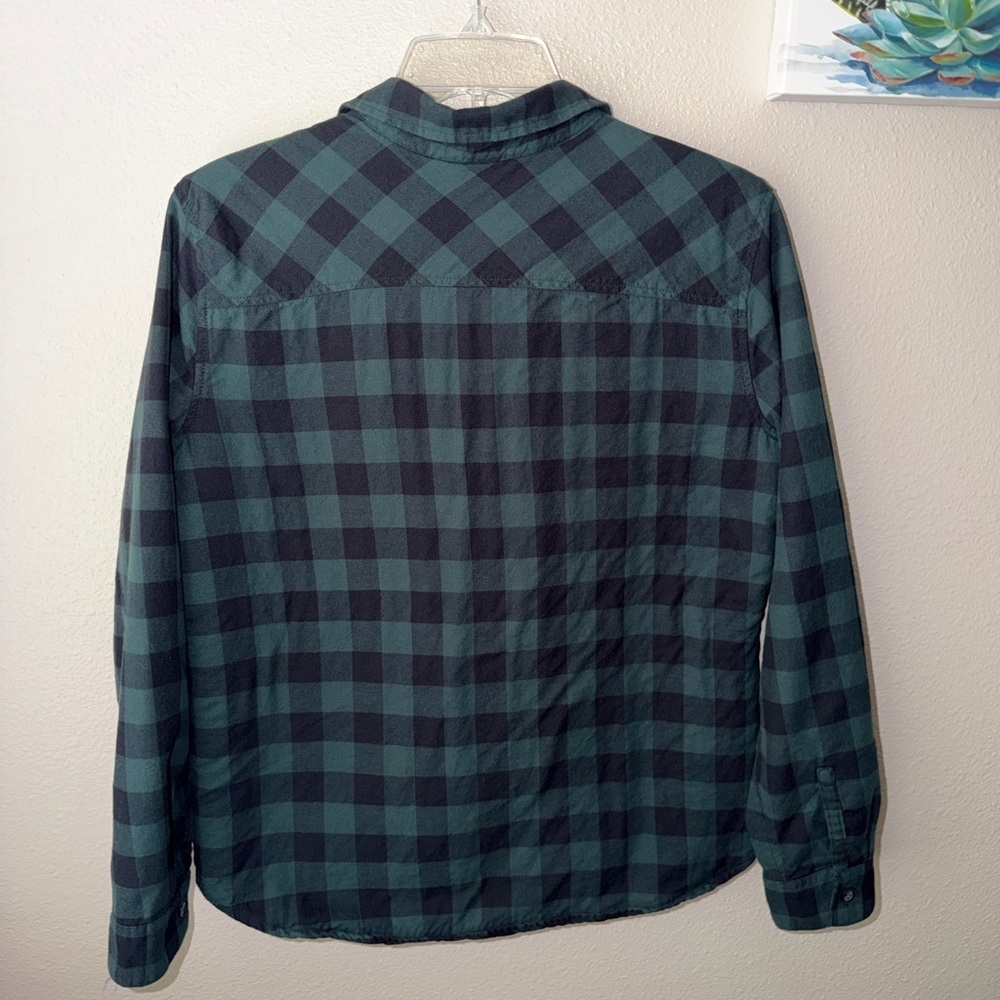 Eddie Bauer Flannel Boyfriend Shirt Sherpa Lined Women’s Medium Plaid Jacket - Picture 2 of 9